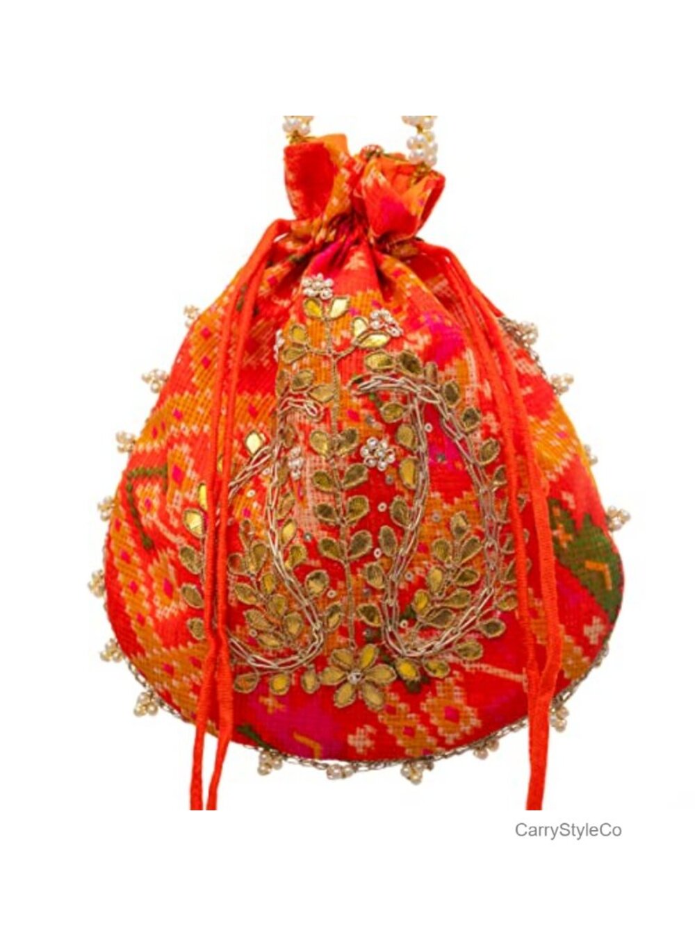 Handmade Embroidered Potli Clutch Wristlet Ethnic Wedding Party Bag